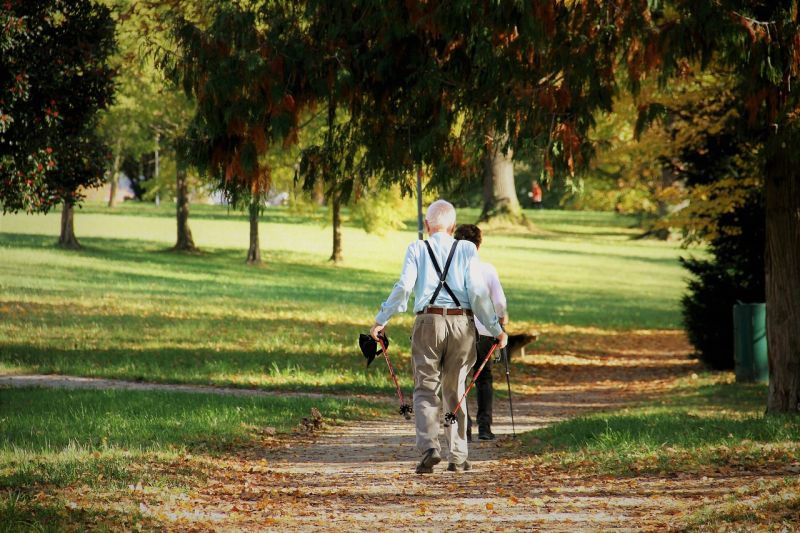 Seniori na prechádzke z palicou foto: pixabay