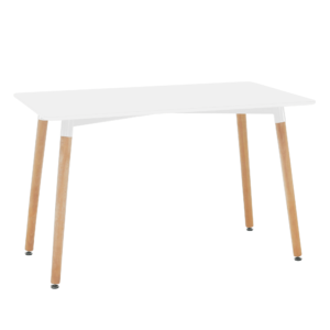 Jedálenský stôl, biela/buk, 120×70 cm, DIDIER 4 NEW