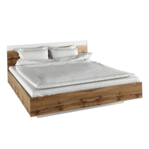 Manželská posteľ, 180×200, dub wotan/biela, GABRIELA