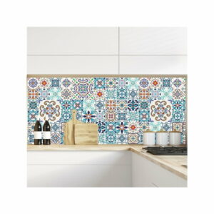 Sada 60 nástenných samolepiek Ambiance Tiles Azulejos Antibes, 10 × 10 cm