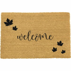 Čierna rohožka z prírodného kokosového vlákna Artsy Doormats Welcome Autumn, 40 x 60 cm