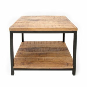 Čierny konferenčný stolík s doskou z mangového dreva LABEL51 Vintage, 60 × 60 cm | Bonami