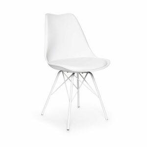 Súprava 2 bielych stoličiek s bielym kovovým podstavcom Bonami Essentials Eco | Bonami