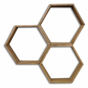 Súprava 3 drevených nástenných políc Bee | Bonami
