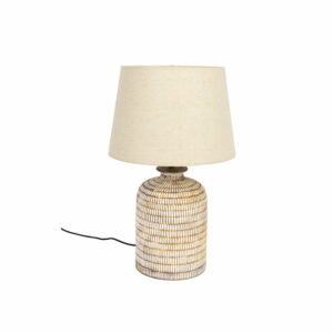 Béžová stolová lampa s ľanovým tienidlom Russel – Dutchbone | Bonami