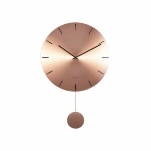 Nástenné kyvadlové hodiny v medenej farbe Karlsson Impressive, ø 47 cm | Bonami