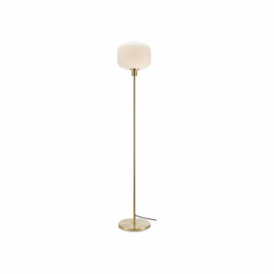 Biela stojacia lampa s konštrukciou v zlatej farbe Markslöjd Sober | Bonami
