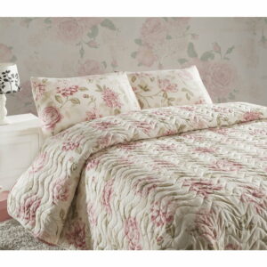 Set prešívaného prehozu a 2 obliečok na vankúše Eponj Home Care Pink, 240 x 220 cm | Bonami